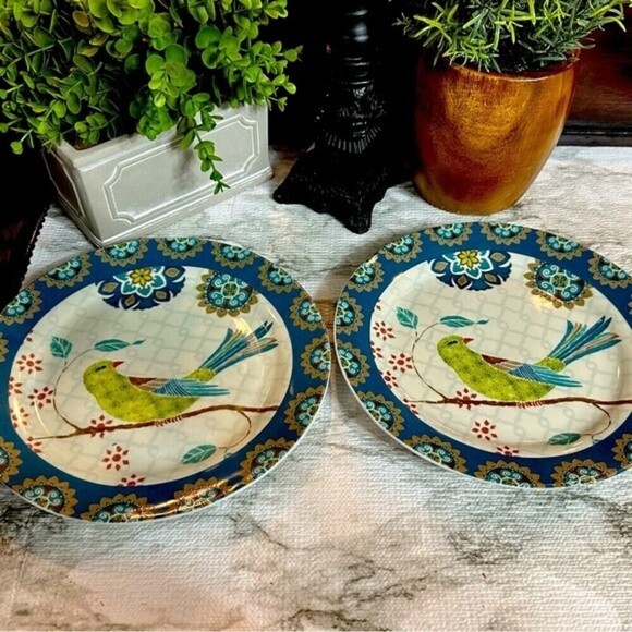 Prima Design Ceramic Dinner Bird Plates Daphn B - Picture 1 of 11